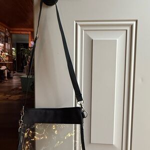 Clear Crossbody Bag with Black Strap